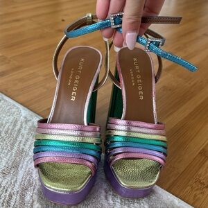 Kurt Geiger Vibrant Multicolor Platform Heels